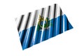 nice any occasion flag 3d illustration - shiny flag of San Marino with large folds lying isolated on white, perspective view