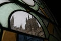 Cathedral across the cloister glasses