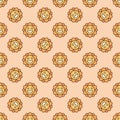 Pretty Groovy Smiling Flower vector colored seamless pattern