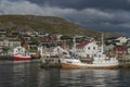 The pretty harbour at Honninsvag taken during the white nights Royalty Free Stock Photo