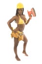 Pretty hispanic black woman contractor bikini