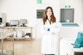 Pretty Hispanic female chemist at work Royalty Free Stock Photo