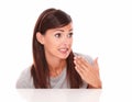 Pretty hispanic girl with fail gesture Royalty Free Stock Photo