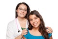 Pretty Hispanic Girl and Female Doctor Royalty Free Stock Photo
