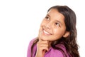 Pretty Hispanic Girl Thinking Royalty Free Stock Photo