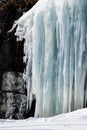 Pretty icicles on a rockwall Royalty Free Stock Photo