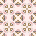 Pretty indian floral bloom pattern. Seamless repeating. Hand drawn ornate vector