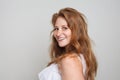 Pretty joyful redhead woman fashion model portrait Royalty Free Stock Photo