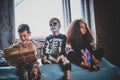Pretty kids are prepared for halloween Royalty Free Stock Photo
