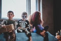 Pretty kids are prepared for halloween Royalty Free Stock Photo