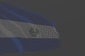 Pretty labor day flag 3d illustration - hi-tech picture of El Salvador isolated flag made of glowing dots wave on grey background
