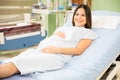 Pretty Latin pregnant woman in a hospital Royalty Free Stock Photo