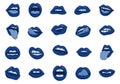 Pretty Lips Sticker Element Set Royalty Free Stock Photo