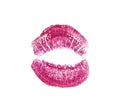 Pretty lips track isolated on the white Royalty Free Stock Photo