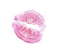 Pretty lips track isolated on the white Royalty Free Stock Photo