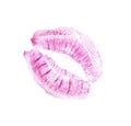 Pretty lips track isolated on the white Royalty Free Stock Photo