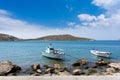 Pretty little fishing boats in the harbor of Lipsi island, Dodecanese, Greece