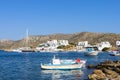 Pretty little fishing boats in the harbor of Lipsi island, Dodecanese, Greece Royalty Free Stock Photo