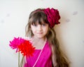 Pretty little girl in beautiful dress with flowers Royalty Free Stock Photo