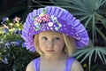 Pretty little girl in colorful hat