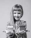 Pretty little girl holding a gift boxes Royalty Free Stock Photo