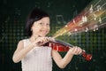 Pretty little girl playing violin