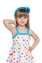 Pretty little girl in polka dot dress