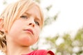 Pretty Little Girl Staring in Thought Royalty Free Stock Photo