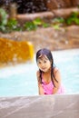 Pretty Little Girl on the swimming pool Royalty Free Stock Photo