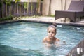 Pretty little girl in swimming pool Royalty Free Stock Photo