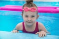 Pretty little girl in swimming pool Horizont Royalty Free Stock Photo