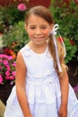 Pretty Little Girl in White Dress