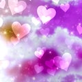 Pink Starry Love Heart Sky Pattern Royalty Free Stock Photo