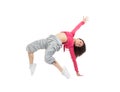 Pretty modern slim hip-hop style teenage girl jumping dancing Royalty Free Stock Photo