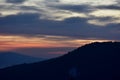 pretty mountains with sunset and cloud Royalty Free Stock Photo