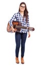 Pretty musician with a guitar Royalty Free Stock Photo