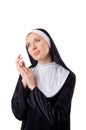 Pretty nun isolated on the white Royalty Free Stock Photo