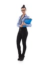 Pretty office worker holding folders Royalty Free Stock Photo