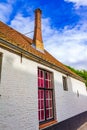 Pretty old house Bruges city view at summer day Belgium Royalty Free Stock Photo