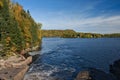 Pretty part of a huge lake in Quebec, Canada, at the mouth of a beautiful river