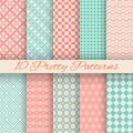 Pretty pastel vector seamless patterns (tiling,