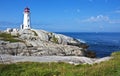 Pretty Peggy's Cove lighthouse, Nova Scotia Royalty Free Stock Photo