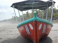 A fishing boat on the Esterillos Beach, Parrita, Costa Rica