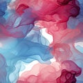 Pretty picture of red, blue, and white vapor in abstract formulations (tiled)