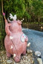Pretty pig statue in park Royalty Free Stock Photo