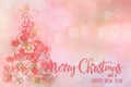 Pretty Pink Christmas and New Year Holiday background.