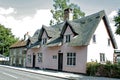 A pretty pink cottage in Lavenham in suffolk Royalty Free Stock Photo