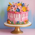 Pretty floral fondant cake