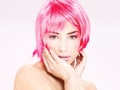 Pretty pink hair woman Royalty Free Stock Photo