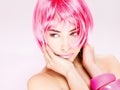 Pretty pink hair woman Royalty Free Stock Photo